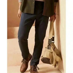 Banana Republic Grayson Navy Check Pant
